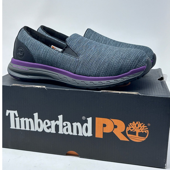 Timberland Pro Women's Gray Drive Train Slip on Alloy Safety Toe Shoe - Picture 8 of 9